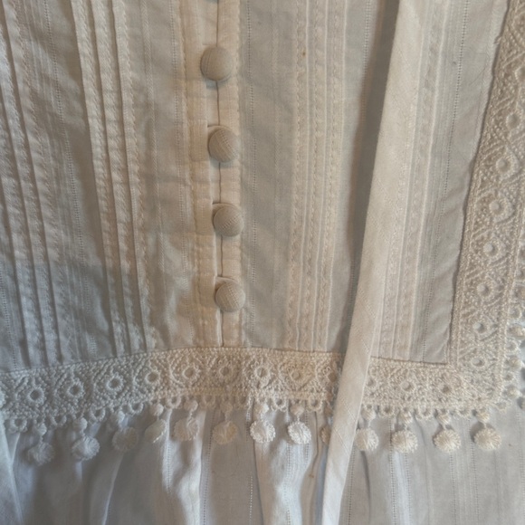 LOFT Tie neck tasseled bib blouse- worn once- excellent condition - Picture 7 of 10